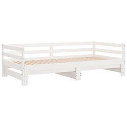 Avis vidaXL Lit coulissant blanc 2x(90x200) cm