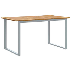 vidaXL Table de jardin pour repas Gris 140 x 80 x 75 cm