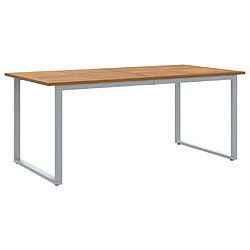 vidaXL Table de jardin pour repas Gris 180 x 90 x 75 cm
