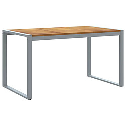 vidaXL Table de jardin pour repas Gris 140 x 80 x 75 cm