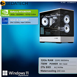 Sedatech PC Gamer Vision XL • Intel i9-14900KF • RTX5070Ti • 32Go DDR5 • 2To SSD M.2 • Windows 11