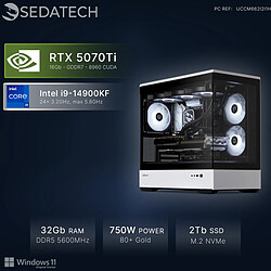 Sedatech PC Gamer Vision XL • Intel i9-14900KF • RTX5070Ti • 32Go DDR5 • 2To SSD M.2 • Windows 11