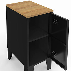 Idmarket Lot 2 chevets ESTER noir/hêtre pas cher