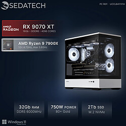 Sedatech PC Gamer, AMD Ryzen 9 7900X, RX 9070 XT, 32Go DDR5, 2To SSD, Win 11