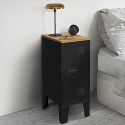 Idmarket Lot 2 chevets ESTER noir/hêtre