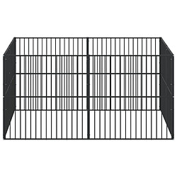 Helloshop26 Parc chiens 8 panneaux acier galvanisé - Noir