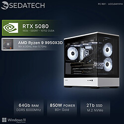 Sedatech PC Gamer Pro Vision XL • AMD Ryzen 9 9950X3D • RTX5080 • 64Go DDR5 • 2To SSD M.2 • Windows 11