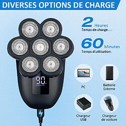 SANAG Rasoir Electriques Hommes - 5 in 1 Rasoir Tete Chauve Homme Sans Fil avec Écran LED - IPX7 100% Étanche Wet&Dry