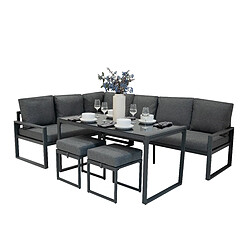 Monstershop Ensemble de Meubles de Jardin L - Gris Anthracite