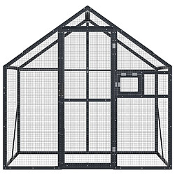 Helloshop26 Volière à oiseaux - Aluminium - Anthracite