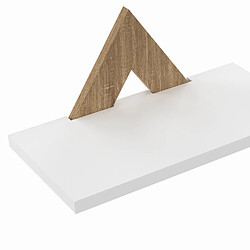 Idmarket Lot de 3 étagères murales IRIS façon hêtre et blanc pas cher