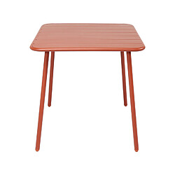 Concept Usine Table salon de jardin repas 4 places 70x70cm terracotta BERGAME