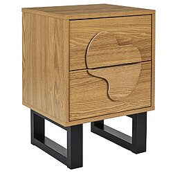 The Home Deco Factory Table de chevet 2 tiroirs CALYPSO - Beige