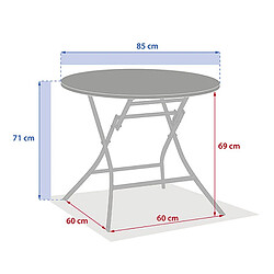 Avis Hesperide Table de jardin pliante ronde 4 places GREENSBORO - Vert olive