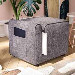 Hanah home Pouf-coffre avec rangement - Gris