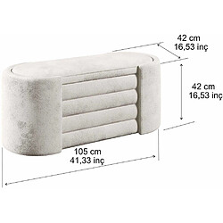 Avis Hanah home Pouf-coffre rond - Crème