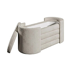 Hanah home Pouf-coffre rond - Crème pas cher