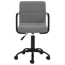 Helloshop26 Fauteuil de bureau velours - Gris foncé
