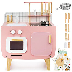 Mamabrum Cuisine enfant en bois - Rose poudre