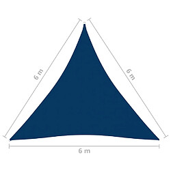 Helloshop26 Voile toile d'ombrage parasol tissu oxford triangulaire 6 x 6 x 6 m bleu 02_0009947 pas cher