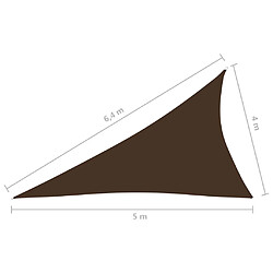 Helloshop26 Voile toile d'ombrage parasol tissu oxford triangulaire 4 x 5 x 6,4 m marron 02_0009900 pas cher