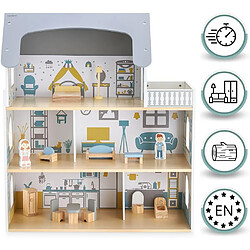 Mamabrum Maison de poupée en bois - Pastel