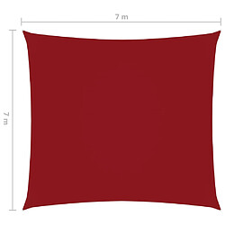 Helloshop26 Voile toile d'ombrage parasol tissu oxford carré 7 x 7 m rouge 02_0009543 pas cher