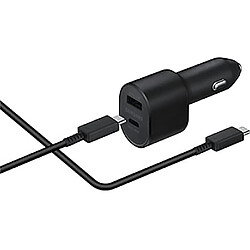 Samsung Chargeur Voiture 60W Double Port avec Câble USB-C Rapide Noir pas cher