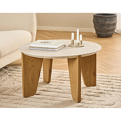 Lisa Design Table Basse Noeva - Effet Travertin