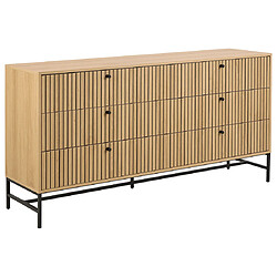 Lisa Design Marc - commode 6 tiroirs - effet bois - pieds en métal