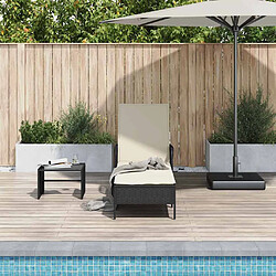 vidaXL Transat Noir et blanc crème 55 x 200 x 92 cm polyrotin