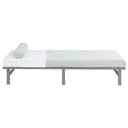 Homestyle4U Lit double 140x200 matelas bois gris