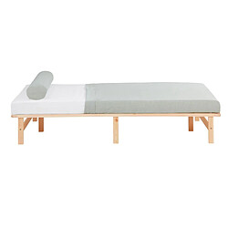 Homestyle4U Lit double 140x200 matelas bois naturel
