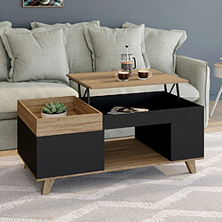 Idmarket TABLE BASSE PLATEAU RELEVABLE