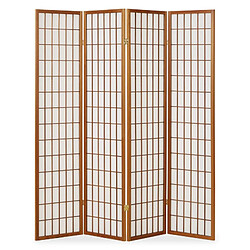 Homestyle4U Paravent bois pans Shoji marron pliable