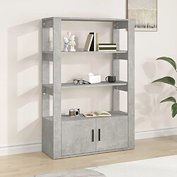 vidaXL Buffet Gris béton 80x30x119,5 cm Bois d'ingénierie