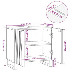 vidaXL Meuble de Lavabo de Salle de Bain Marron 62 x 33 x 58 cm pas cher