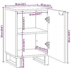 vidaXL Meuble de Lavabo de Salle de Bain Noyer 38 x 33,5 x 58 cm pas cher
