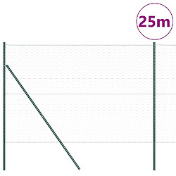 Avis vidaXL Poteau de clôture. Vert 25 x 1,6 m (maille de 50 mm)