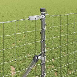 Acheter vidaXL Clôture avec poteau Argenté 1,4 x 10 m Acier et PVC