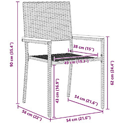 vidaXL Ensemble de salle à manger pour jardin 7 pcs Gris polyrotin pas cher