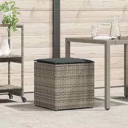 vidaXL Boîte à coussins avec stockage Gris 50 x 50 x 50 cm polyrotin