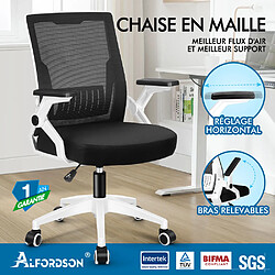 Alfordson fauteuil de bureau maille - Noir