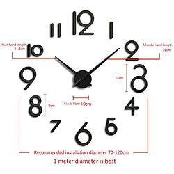Avis Yonis Horloge Murale DIY Acrylique Design Or