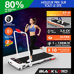 BLACK LORD Tapis de Course Électrique Incliné Amortisseurs Pliable Blanc