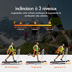 BLACK LORD Tapis de Course Électrique Incliné Amortisseurs Pliable Blanc