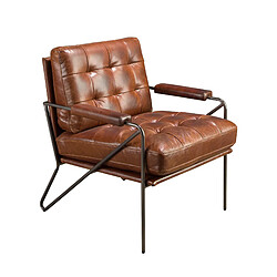 Angel Cerda Fauteuil en cuir marron cognac
