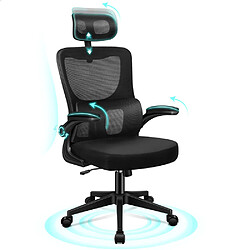 Alfordson fauteuil de bureau tissu - Noir