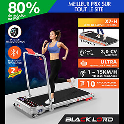 BLACK LORD Tapis de Course Électrique Incliné Amortisseurs Pliable Argent