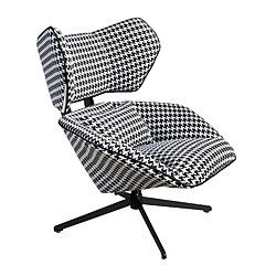 Angel Cerda Fauteuil pivotant en tissu noir et blanc